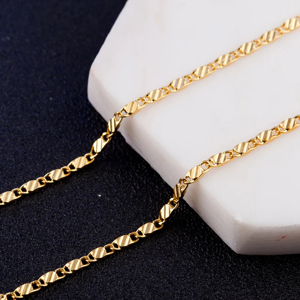 Gold Charm Chain Necklace For Women Man