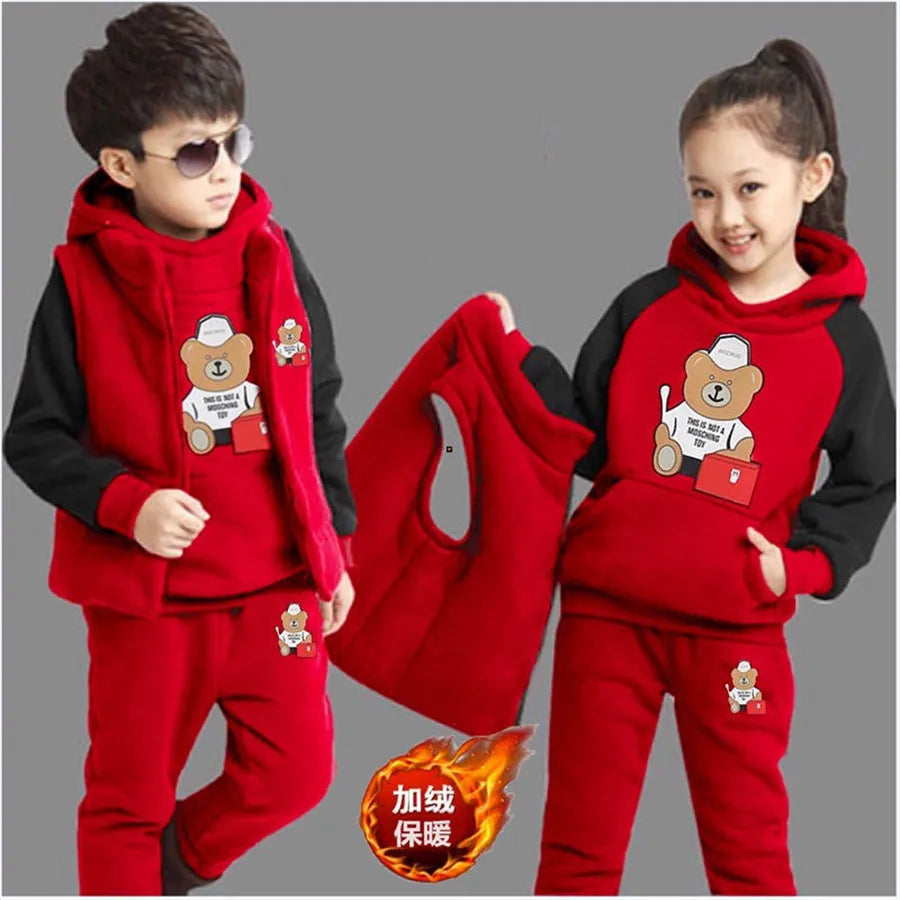 Hooded Vest + T-shirts + Pants Teens Sportswear