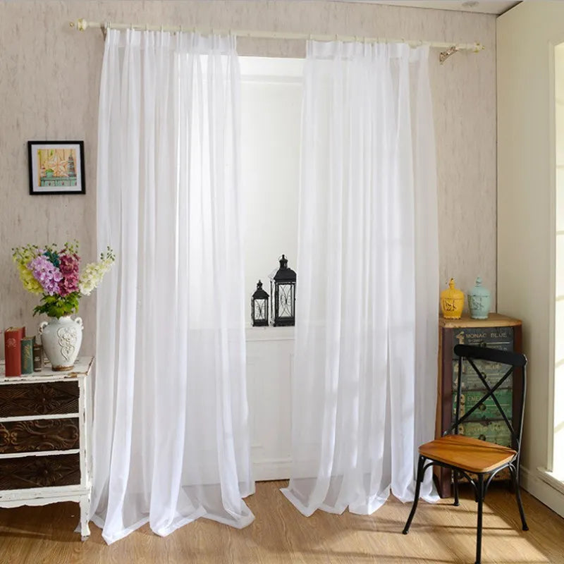 Europe Solid White Yarn Curtain