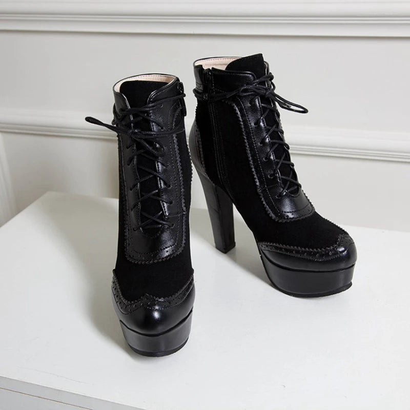 Ankle Boots Zip Lace