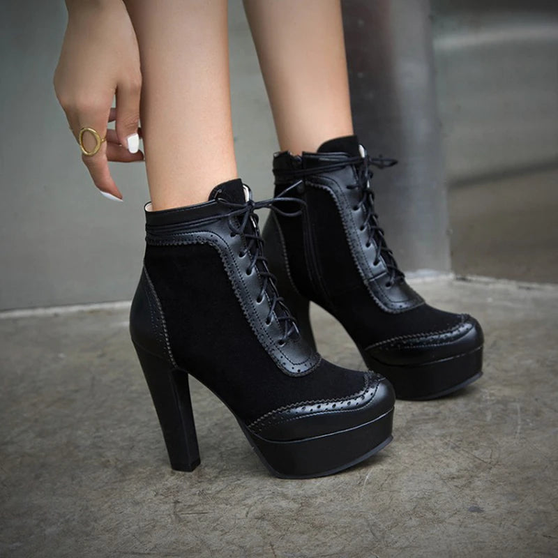 Ankle Boots Zip Lace