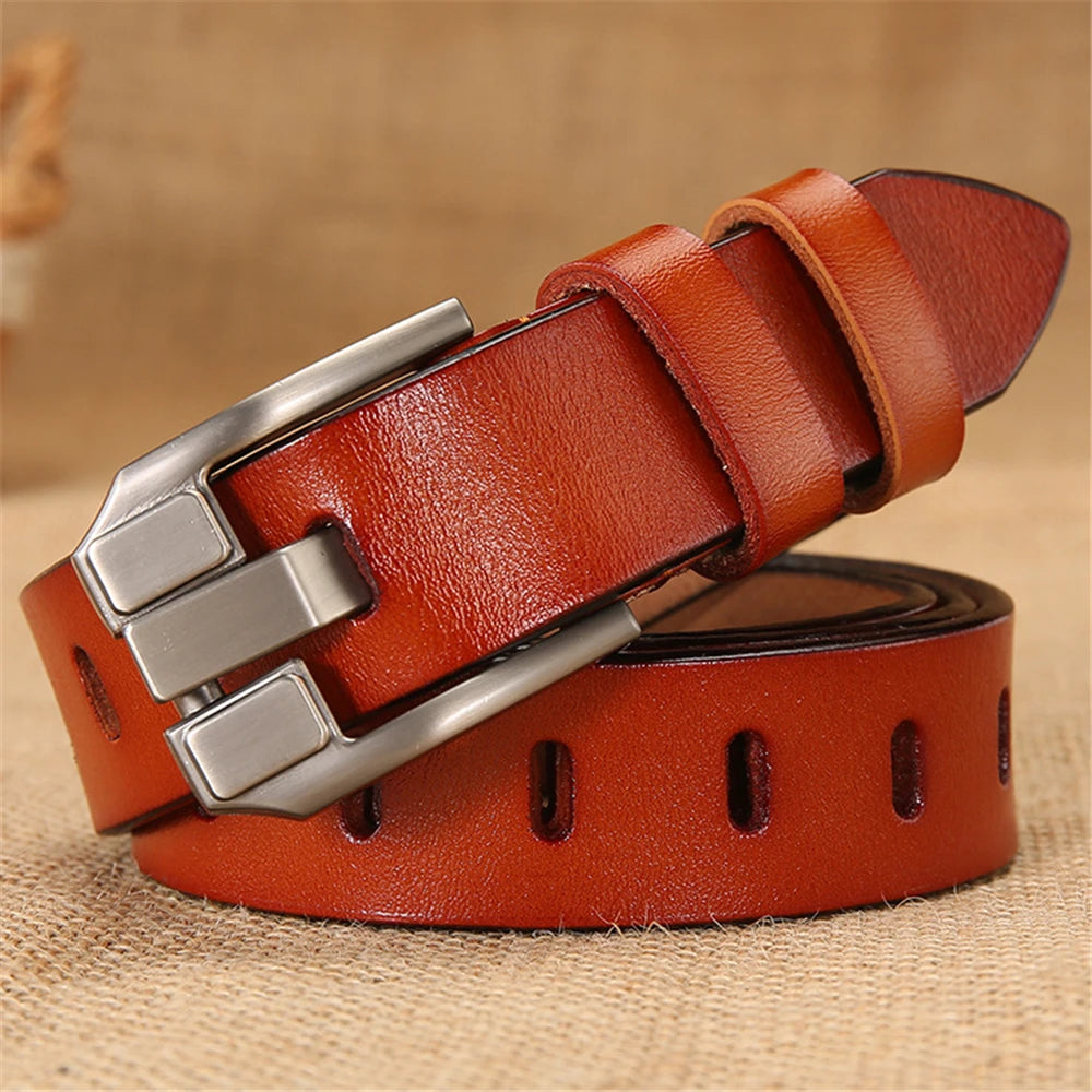 Leather Cowskin High Quality Solid Ladies Belt