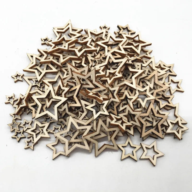 Star Shaped Wood Pieces for Wooden Craft DIY Projects