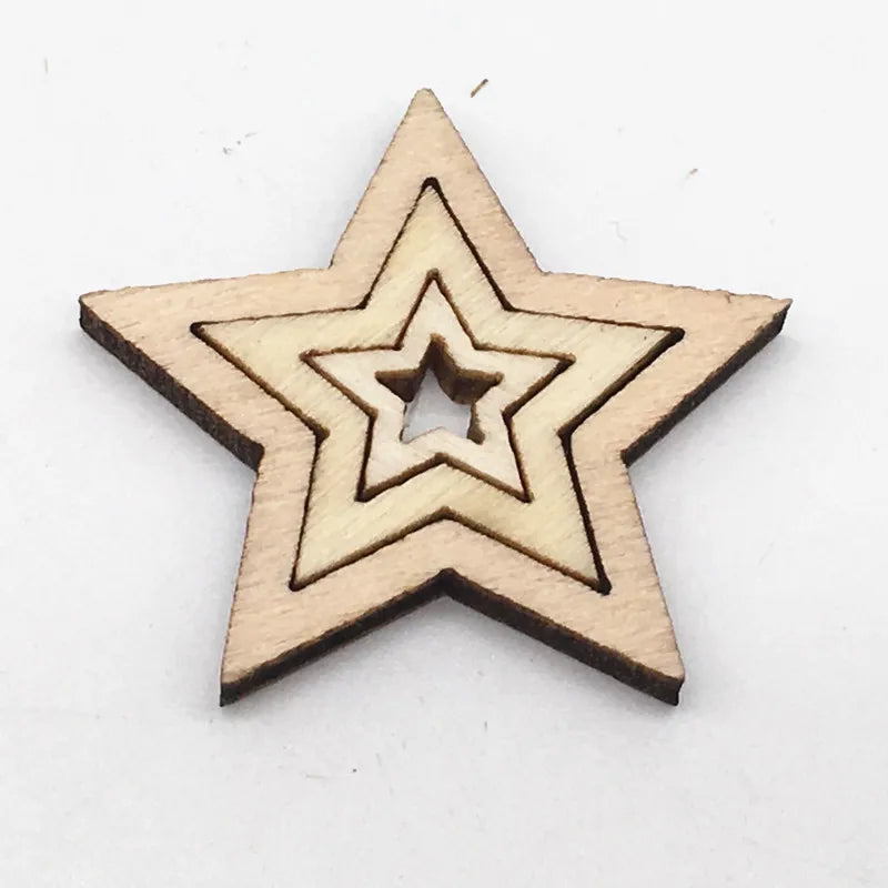 Star Shaped Wood Pieces for Wooden Craft DIY Projects