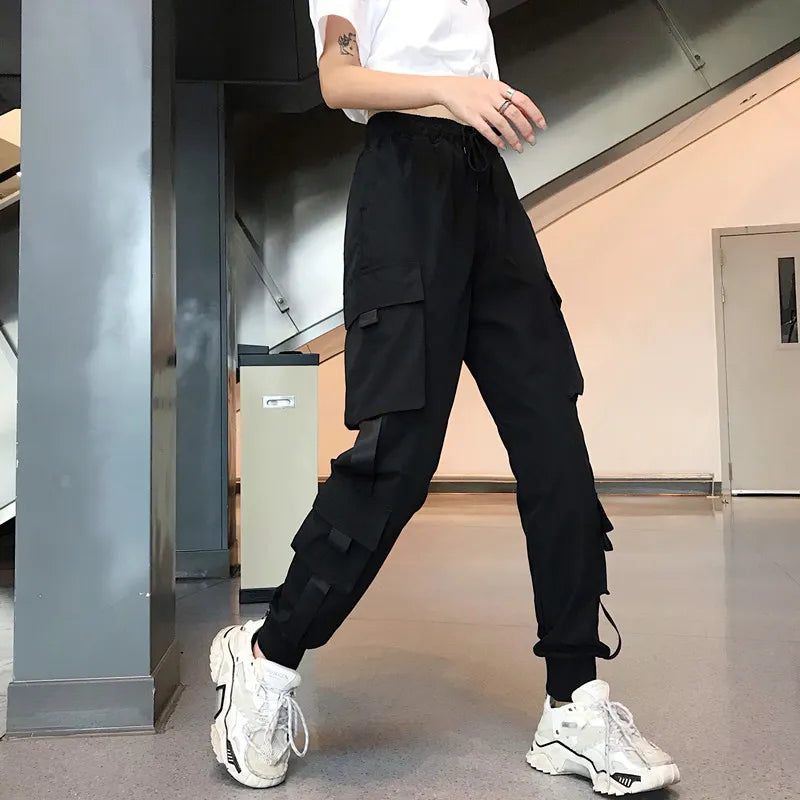 High Waist Loose Streetwear Pants Baggy Tactical Trouser Hip Hop