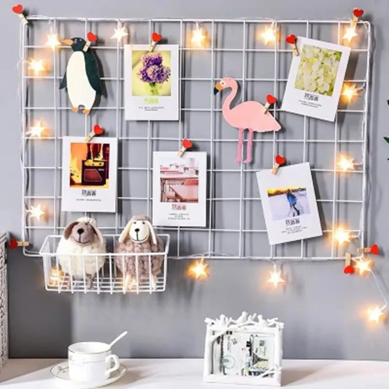 Grid Decor Photo Frame Postcards DIY Wall Art Display