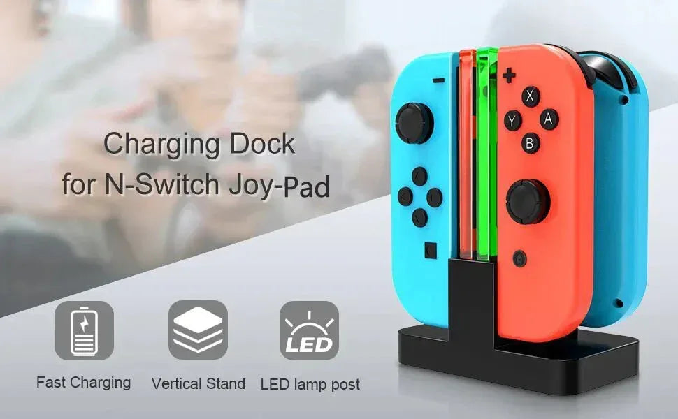 Nintend Switch 4 Controller Charger LED Indicator Charging Dock Station for Nitendo Switch Nintendo switch NS Joy-con Accessories black