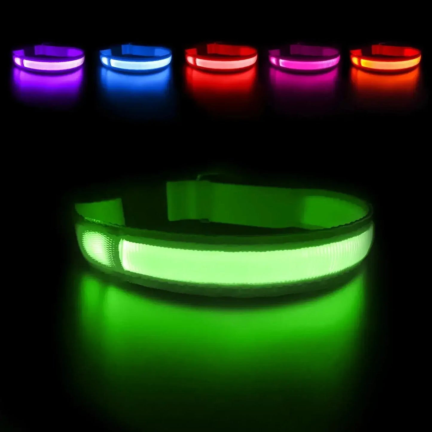 MASBRILL Dog Collar Luminous Pet Supplies Dog Collar Waterpoof Safety Collars Green / United States / M 50X2.5cm