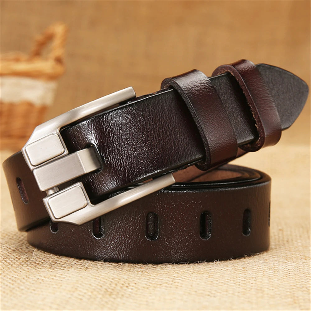 Leather Cowskin High Quality Solid Ladies Belt