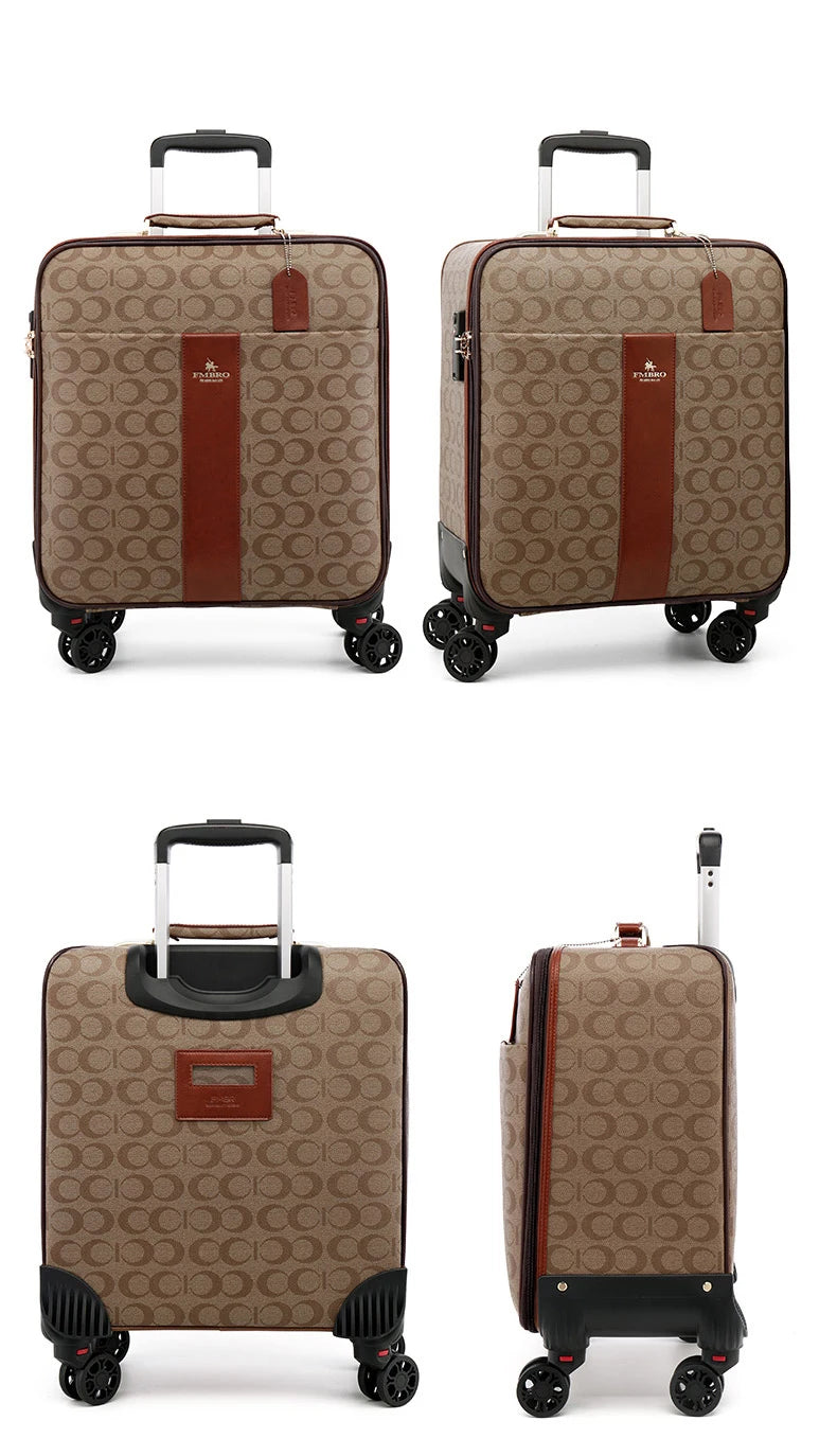 Men luxury trolley luggage travel bag carry-ons luggage