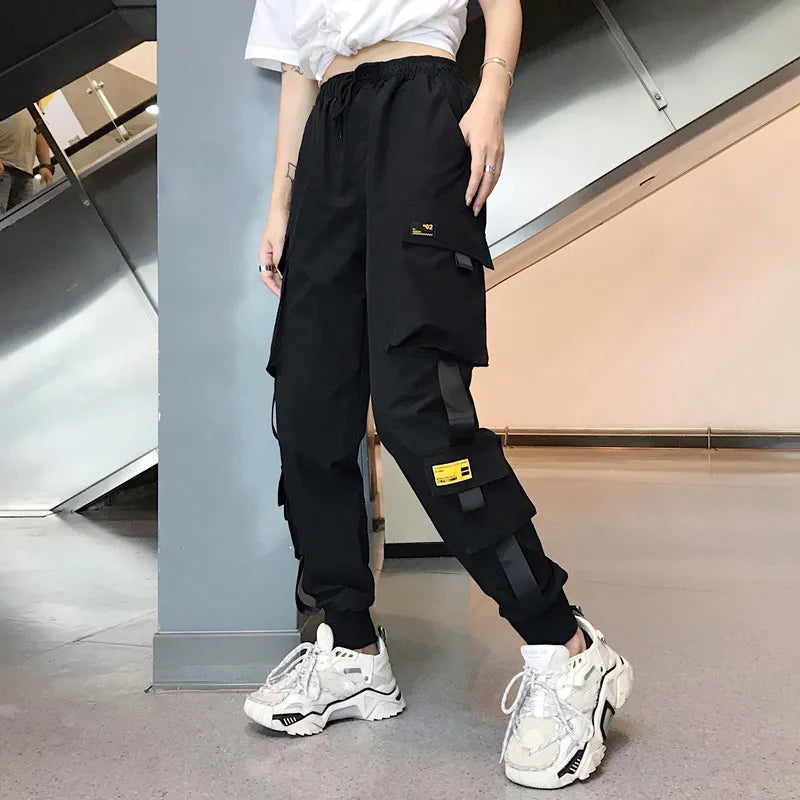 High Waist Loose Streetwear Pants Baggy Tactical Trouser Hip Hop