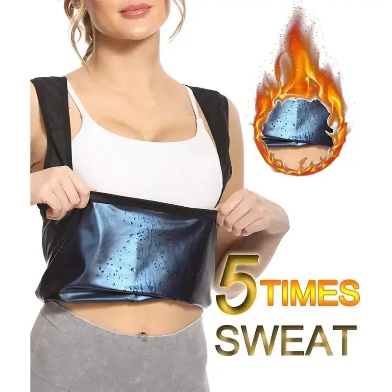 Women's Heat Trapping Vest Sweat Sauna Body Shaper Hot Corset Fat Burner Blue / 4XL-5XL / United States