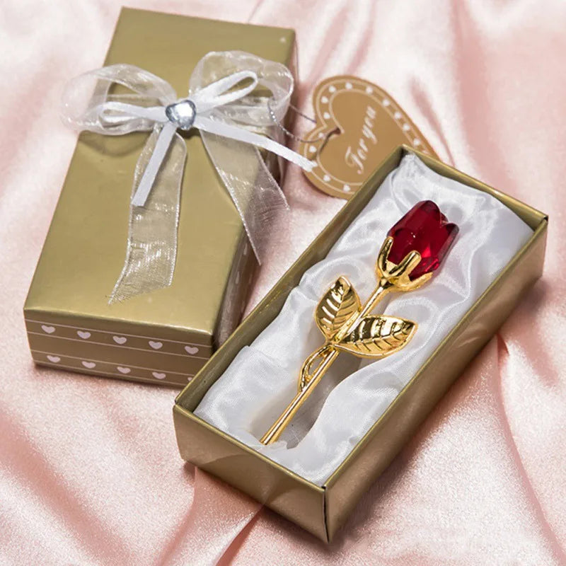 Beauty And The Beast Crystal Rose In Box