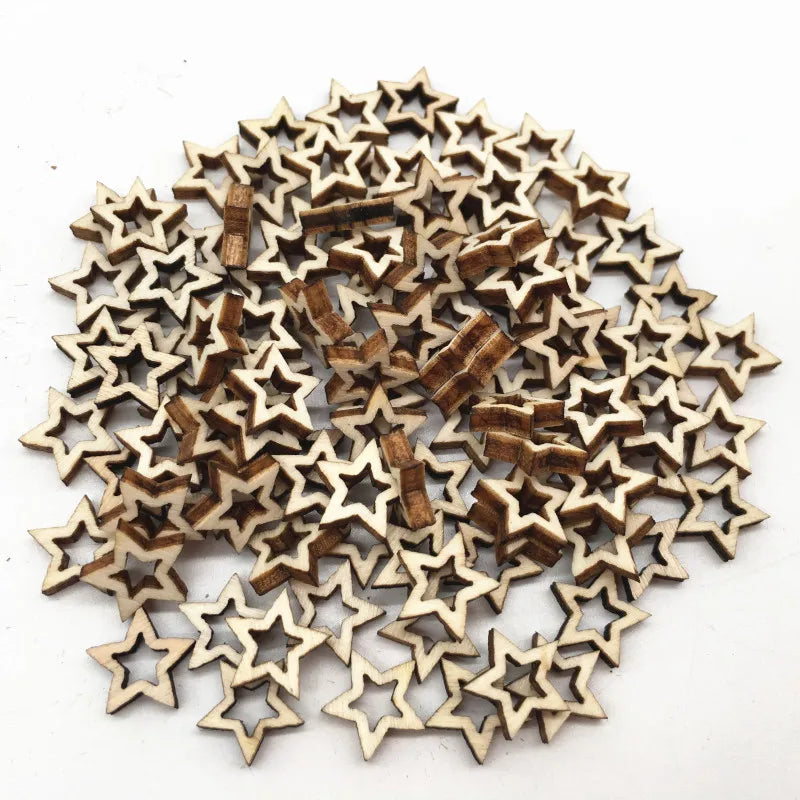 Star Shaped Wood Pieces for Wooden Craft DIY Projects