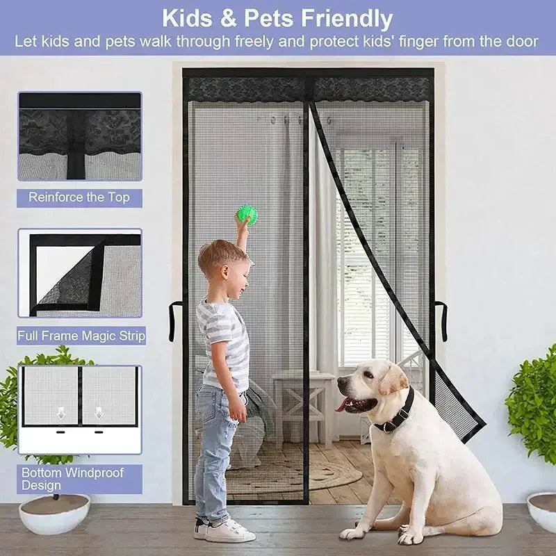 Magnetic Screen Door Black / 80X210CM