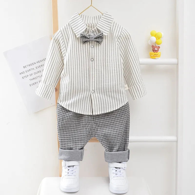 Casual Wear Striped Shirt Vest Pants for kids