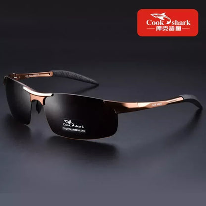 New aluminum magnesium sunglasses Coffee / black
