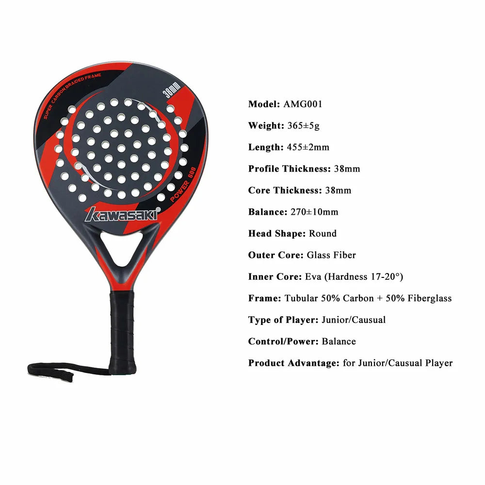 Face Tennis Paddle Racquet Racket with Padle Bag Cover Power 600