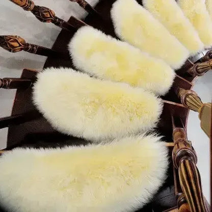 Faux Fur Sheepskin Stair Carpet Sets light yellow / 24x64cm 1 pcs