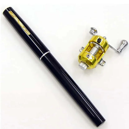 Survival & Portable Telescopic Pocket Mini Pen Fishing Rod with Reel Silver