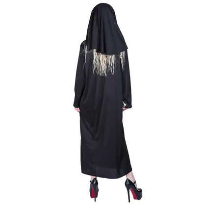 Women’s Nun Costume – Hooded Robe with Wimple Dress Hoods / M / United States