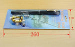 Survival & Portable Telescopic Pocket Mini Pen Fishing Rod with Reel Silver