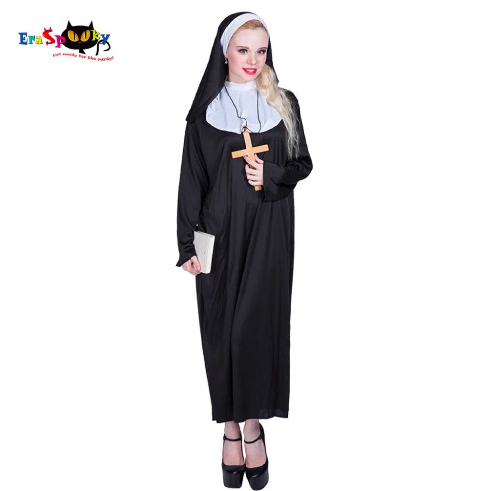 Women’s Nun Costume – Hooded Robe with Wimple