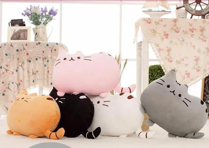 Kawaii Cat Pillow With Zipper Gray / Cat Skin With Zipper