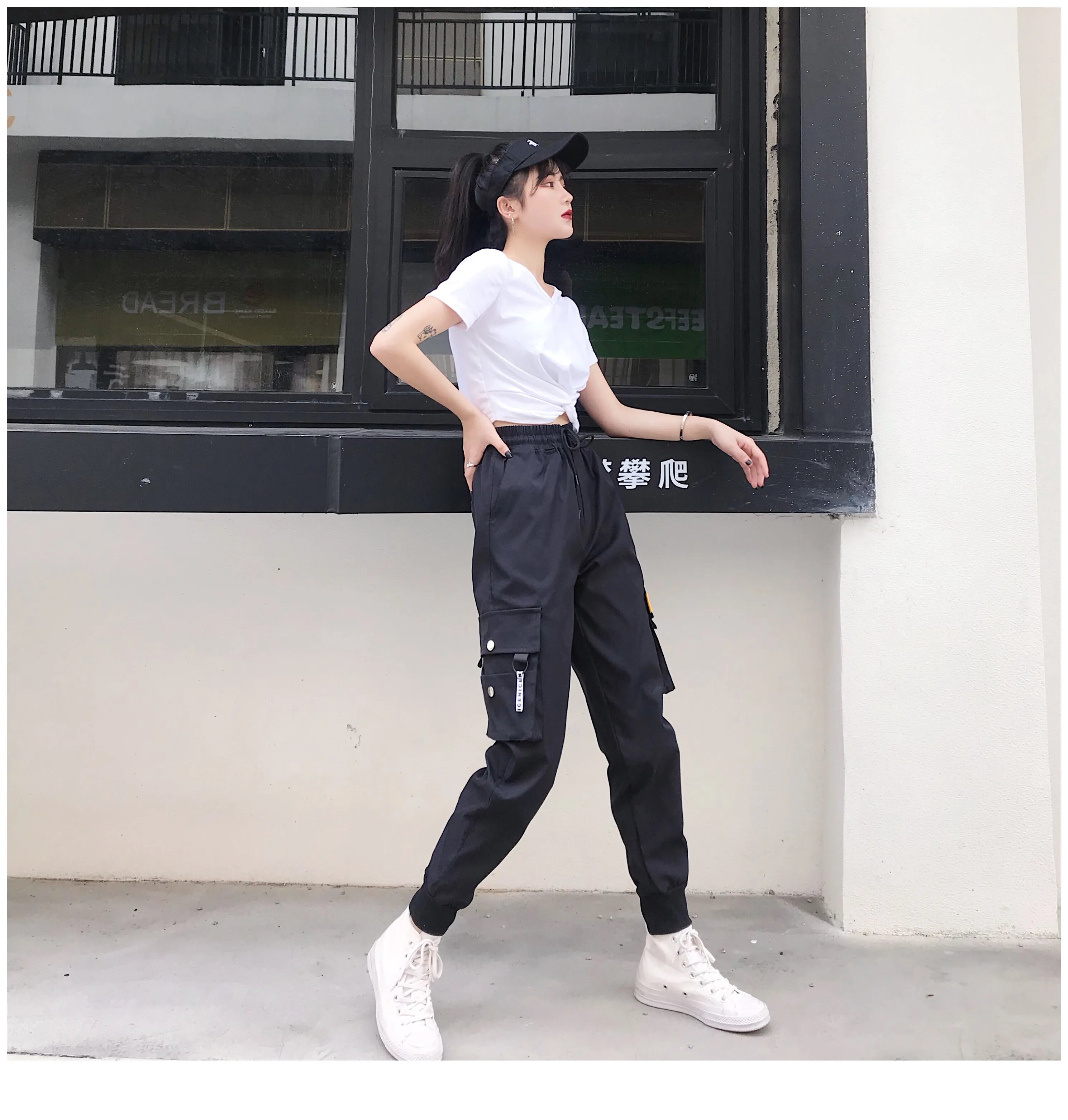 High Waist Loose Streetwear Pants Baggy Tactical Trouser Hip Hop