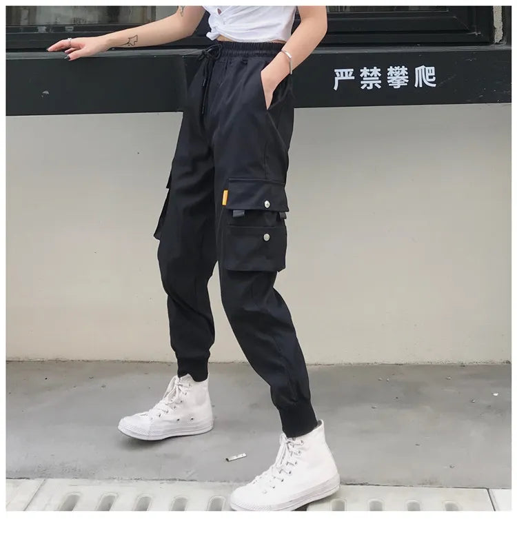 High Waist Loose Streetwear Pants Baggy Tactical Trouser Hip Hop