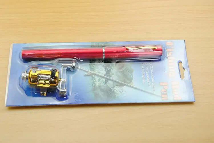 Survival & Portable Telescopic Pocket Mini Pen Fishing Rod with Reel Silver