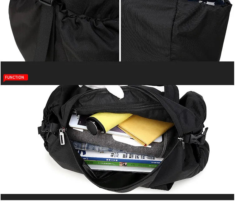 Fashion Black New Weekend Short-distance Travel Bag Foldable