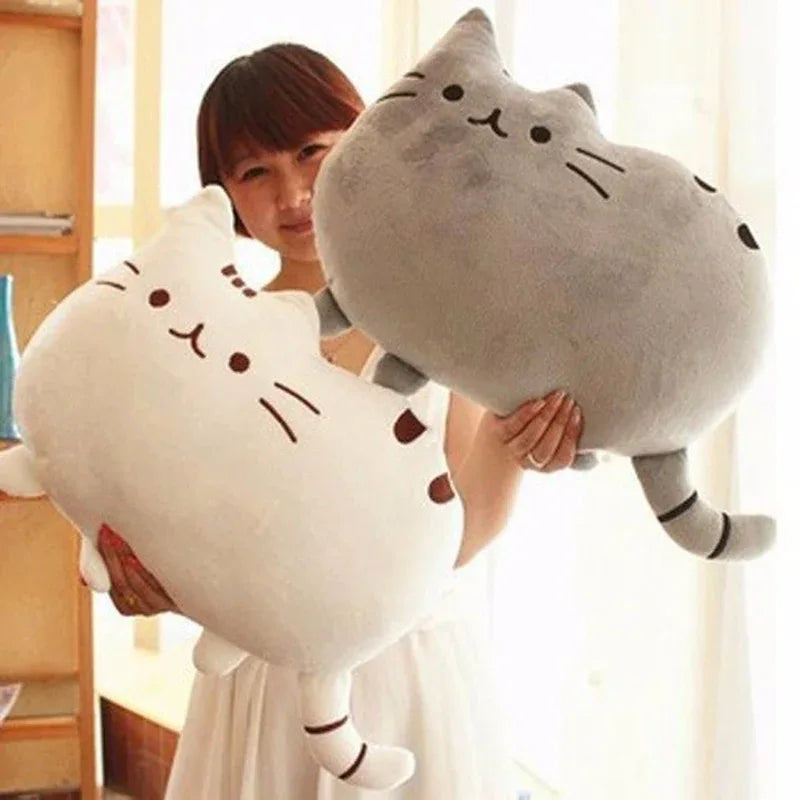 Kawaii Cat Pillow With Zipper Gray / Cat Skin With Zipper