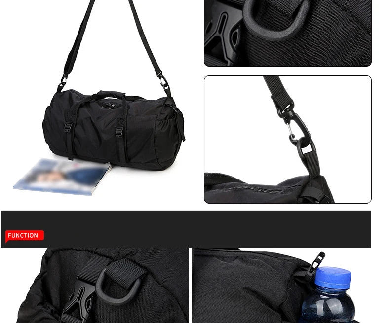 Fashion Black New Weekend Short-distance Travel Bag Foldable