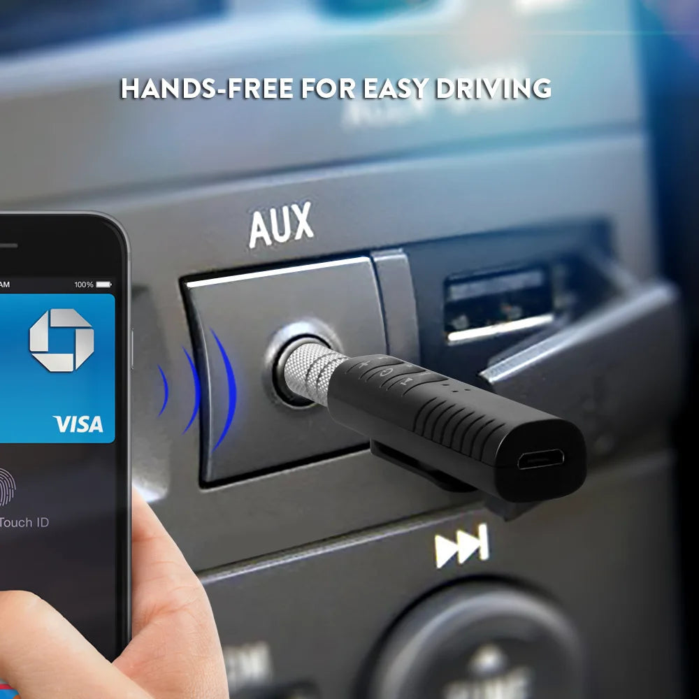 Wireless car audio receiver with handsfree function.