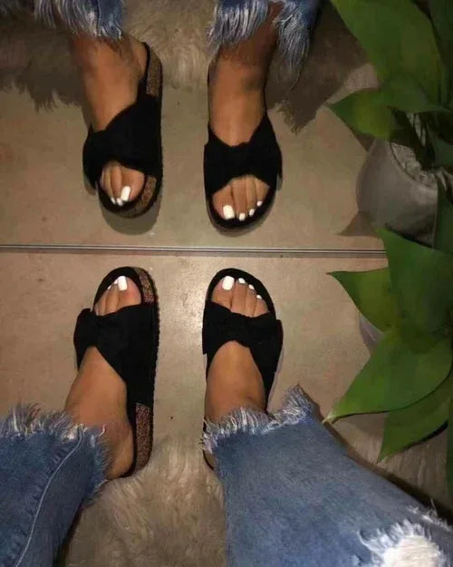 2021 Leopard Women Slipper Summer Open Toe Platform Slide Ladies Black 1 / 6.5