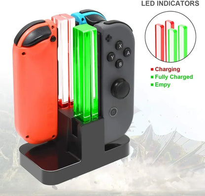 Nintend Switch 4 Controller Charger LED Indicator Charging Dock Station for Nitendo Switch Nintendo switch NS Joy-con Accessories black