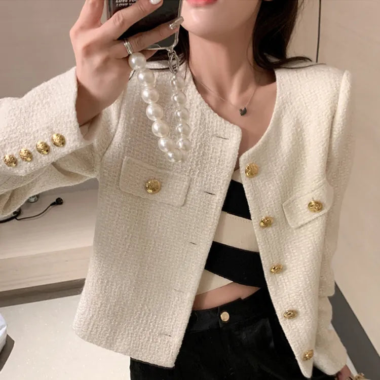 High Quality Fashion Small Fragrance Tweed Jacket