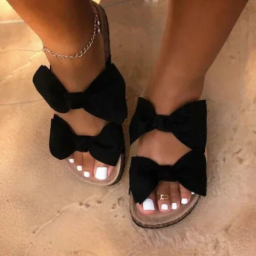 2021 Leopard Women Slipper Summer Open Toe Platform Slide Ladies Black / 8.5