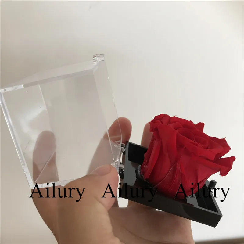 5cm Artifical Flower,Rose Gifts,Plastic Transparent Boxes