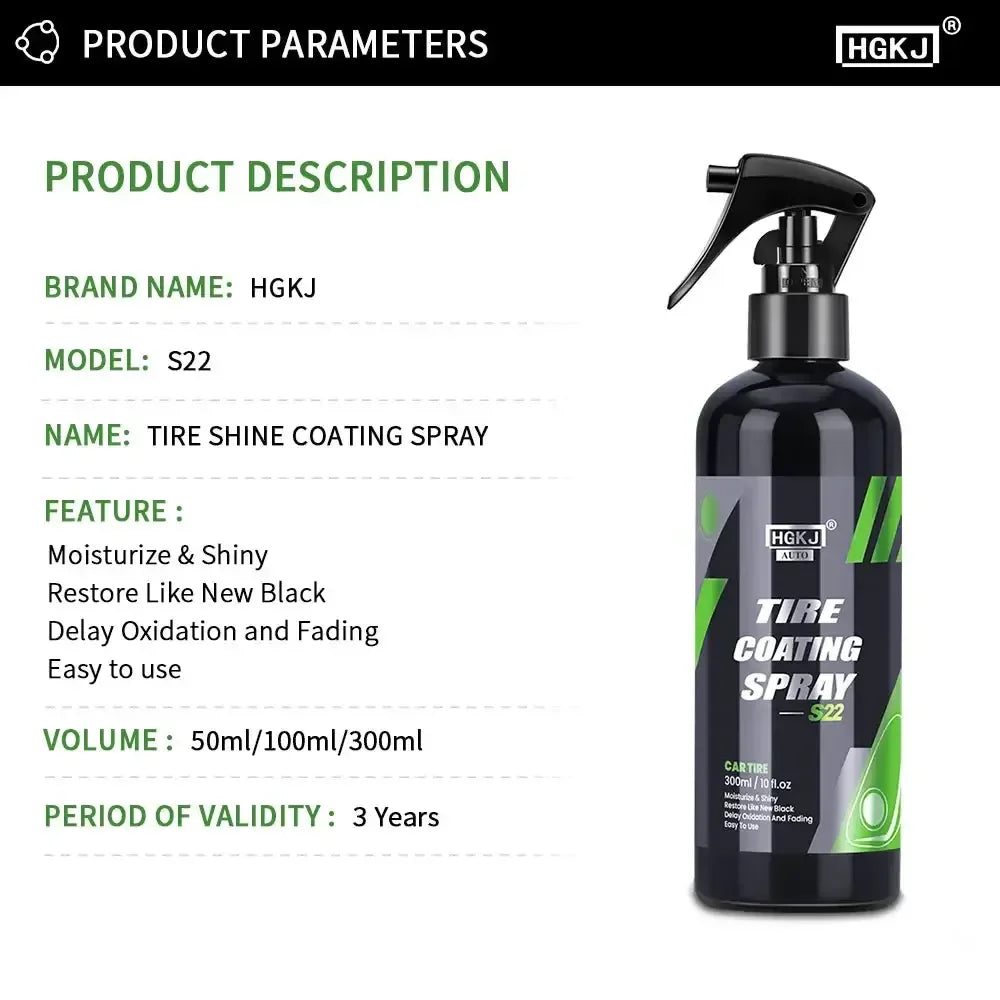 Car Tire Shine Spray Multi-purpose Tire Wheel Polishing Protection United States / 100ml
