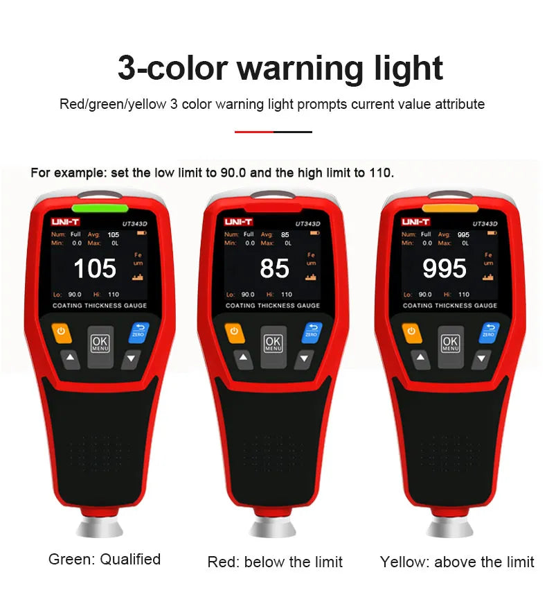 UNI-T UT343A UT343D Car Paint Coating Thickness Gauge