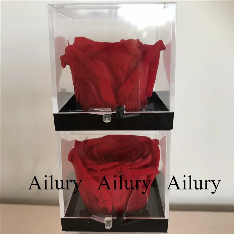 5cm Artifical Flower,Rose Gifts,Plastic Transparent Boxes