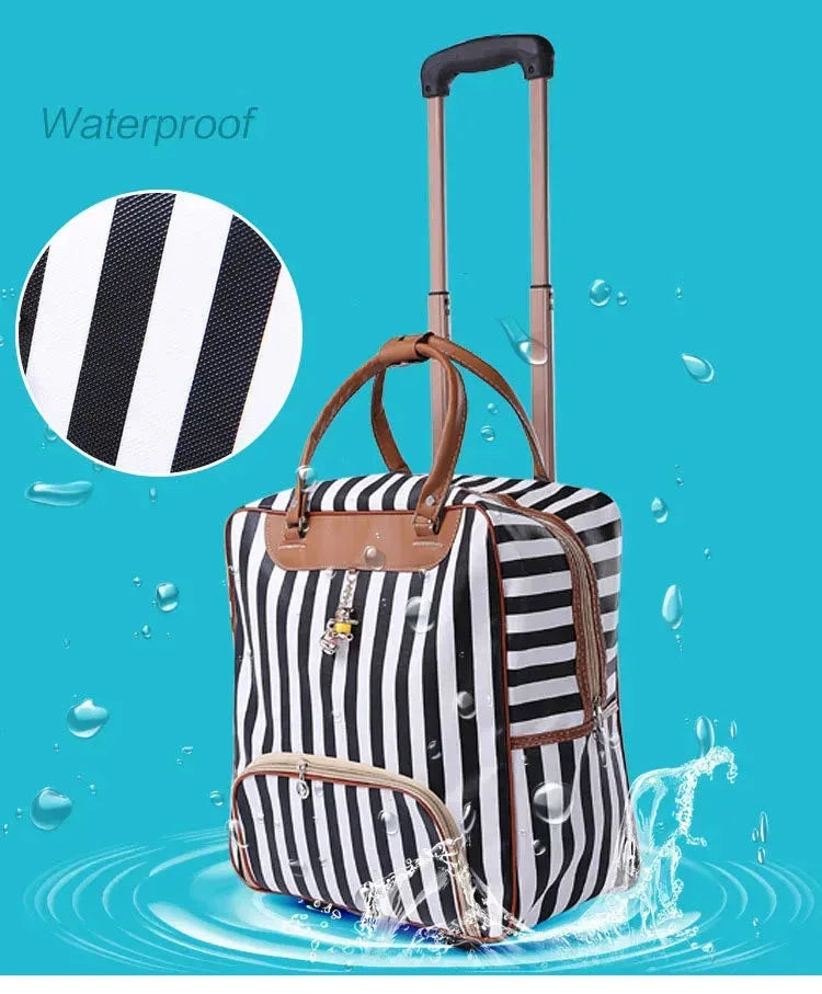 Travel Rolling Luggage Retro girl Suitcase Bag B