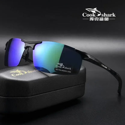 New aluminum magnesium sunglasses Blue / black