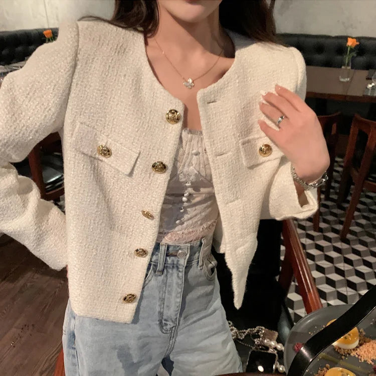 High Quality Fashion Small Fragrance Tweed Jacket