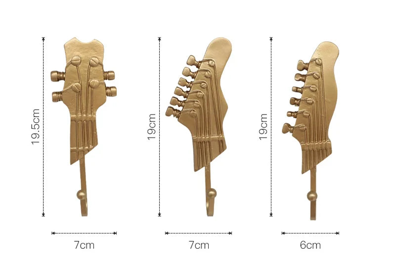 Retro 3 Pcs/Set Guitar Heads  Hooks