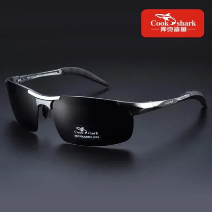 New aluminum magnesium sunglasses GRAY / black