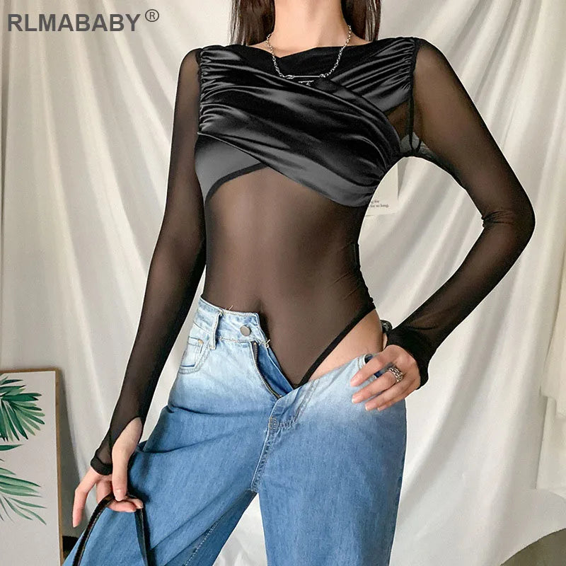 Patchwork Skinny Bodysuit