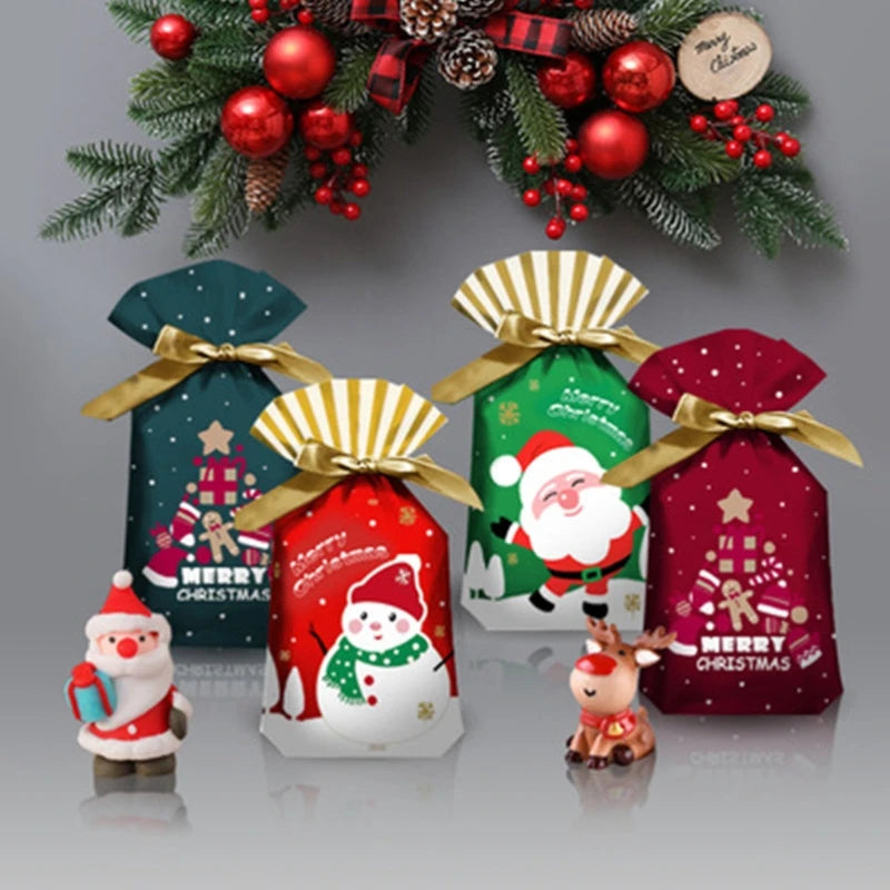 Christmas gift bags Elk Snowman santa claus Cookies